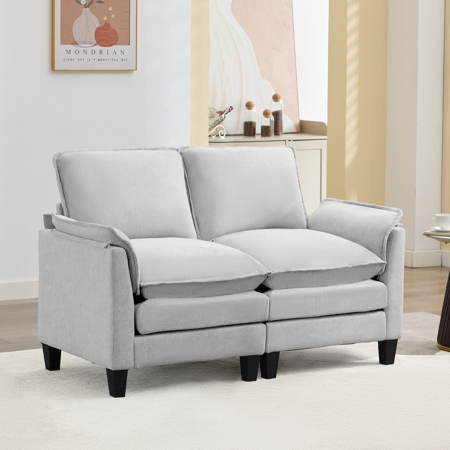 Canapé 2 places de luxe « Confort optimal, design robuste » pour salons et bureaux