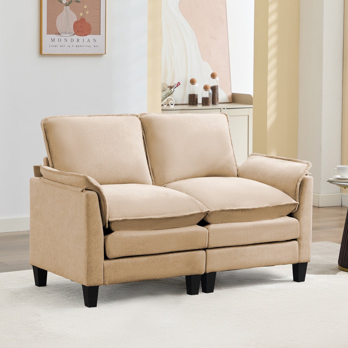 Canapé 2 places de luxe « Confort optimal, design robuste » pour salons et bureaux