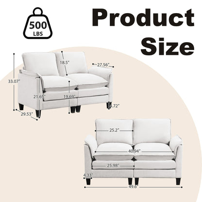 Canapé 2 places de luxe « Confort optimal, design robuste » pour salons et bureaux