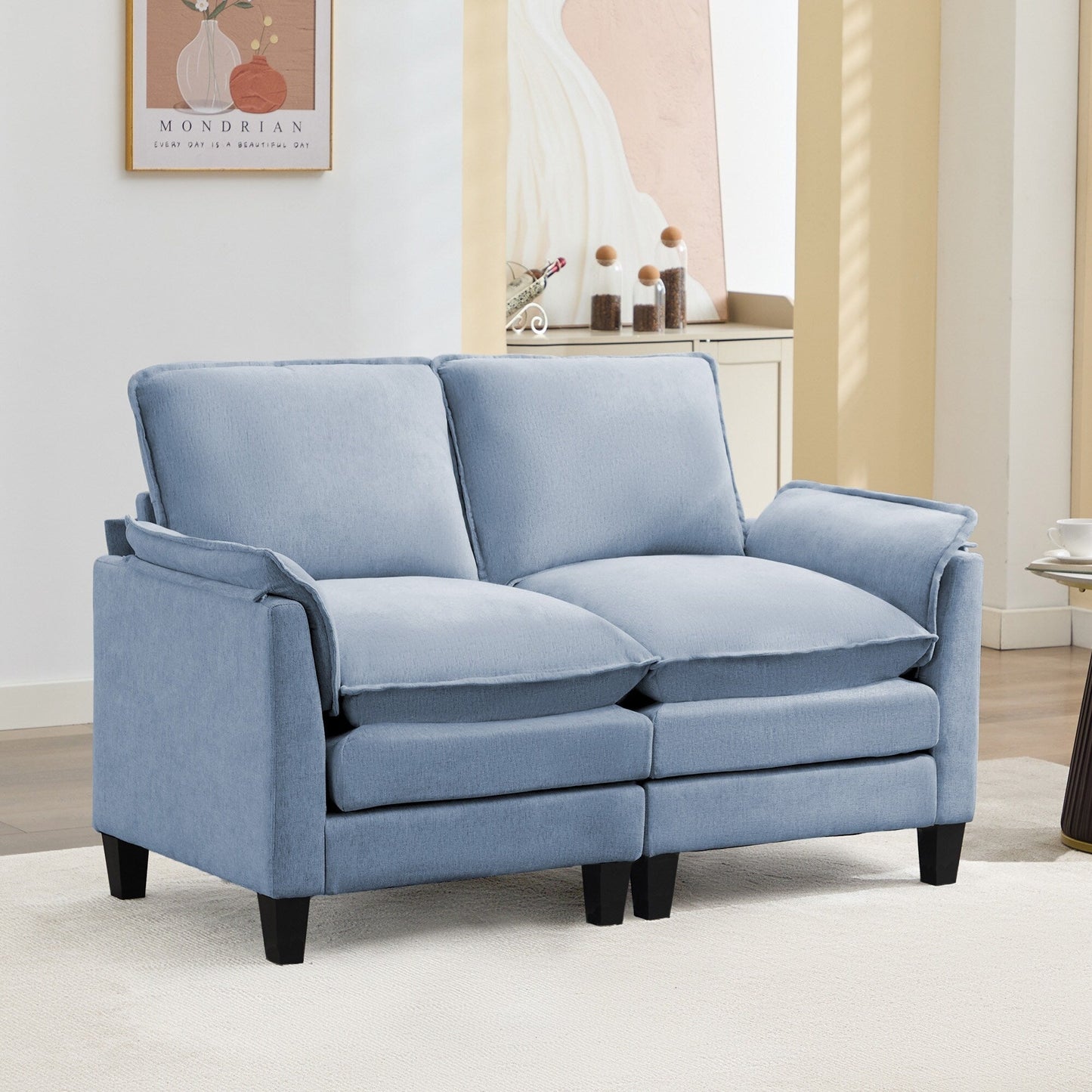 Canapé 2 places de luxe « Confort optimal, design robuste » pour salons et bureaux