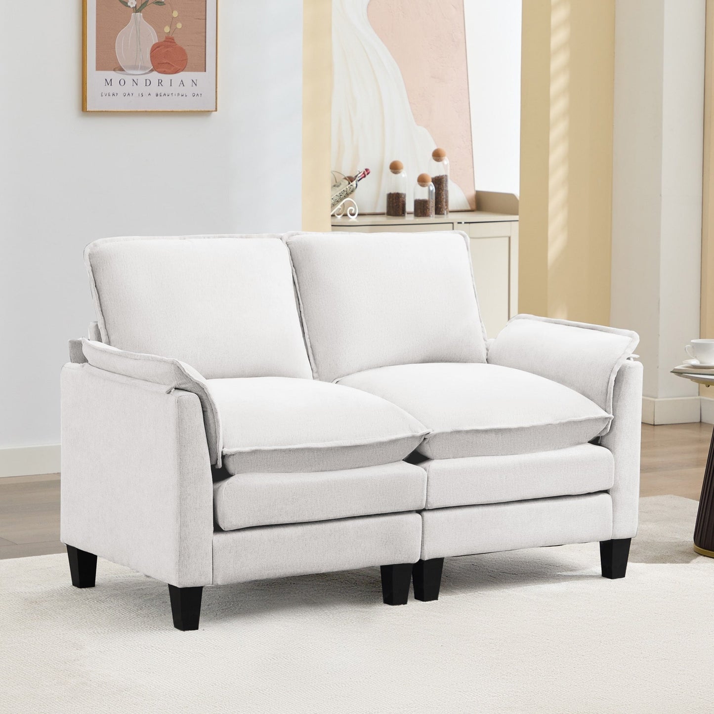 Canapé 2 places de luxe « Confort optimal, design robuste » pour salons et bureaux