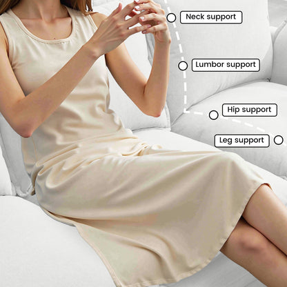 Canapé 4 places de luxe et repose-pieds « Confort ultra-moelleux et multi-pièces »