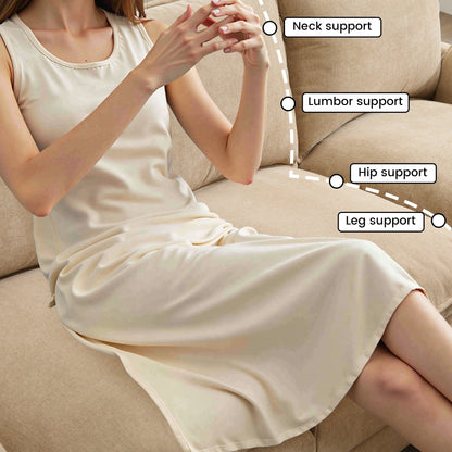 Canapé 4 places de luxe et repose-pieds « Confort ultra-moelleux et multi-pièces »