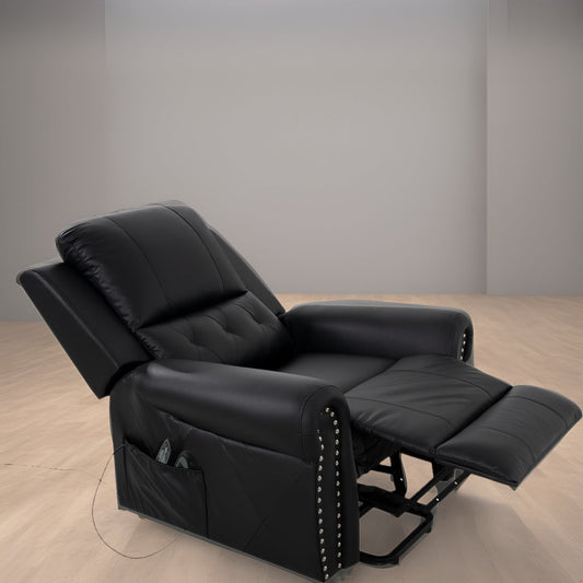 Fauteuil inclinable électrique de luxe en cuir avec chauffage et massage, idéal pour les personnes âgées