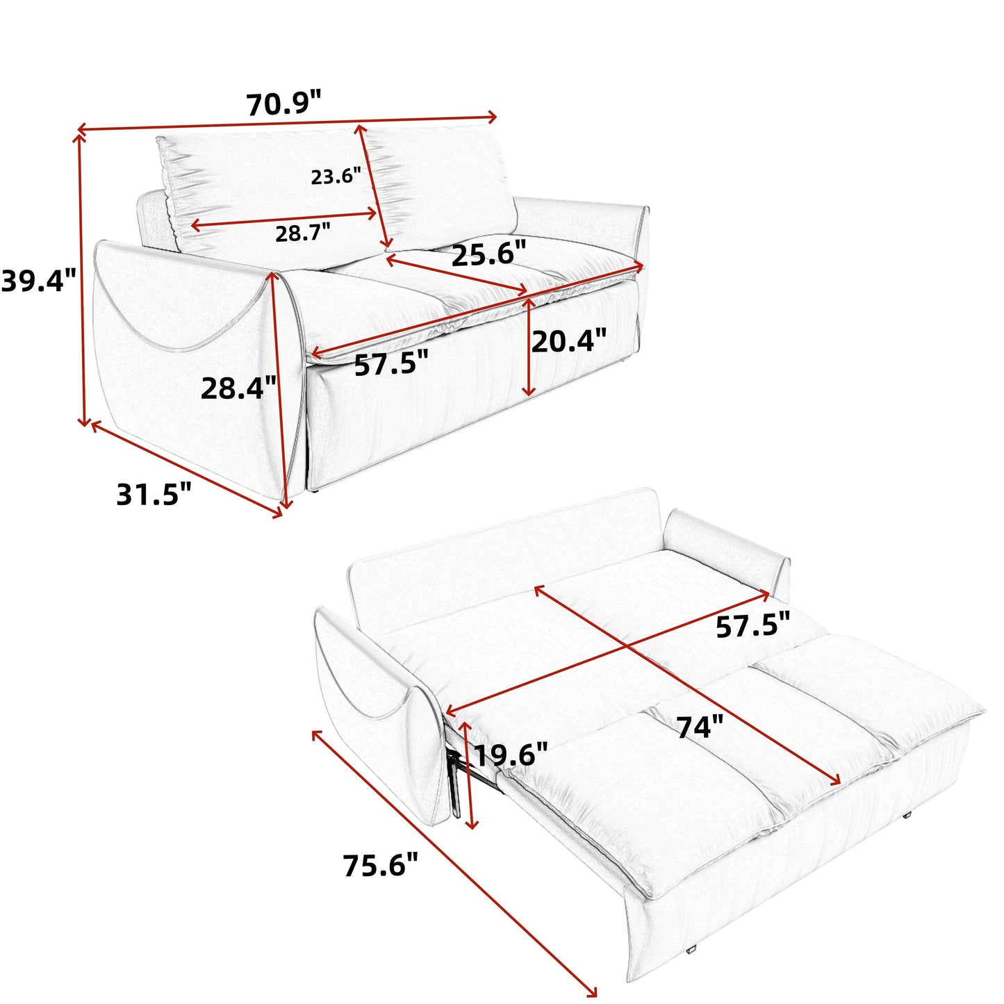 Canapé-lit de luxe avec coussin moelleux : un confort ultime pour votre maison