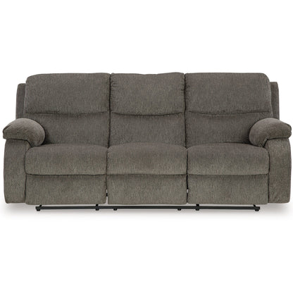 Canapé inclinable manuel Lyla avec dossier à accoudoirs, polyester gris, 86 pouces