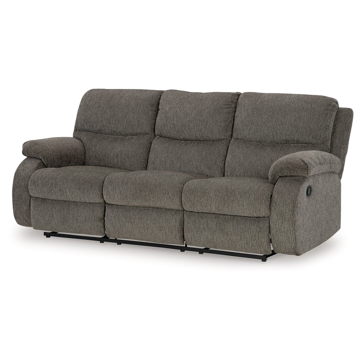 Canapé inclinable manuel Lyla avec dossier à accoudoirs, polyester gris, 86 pouces