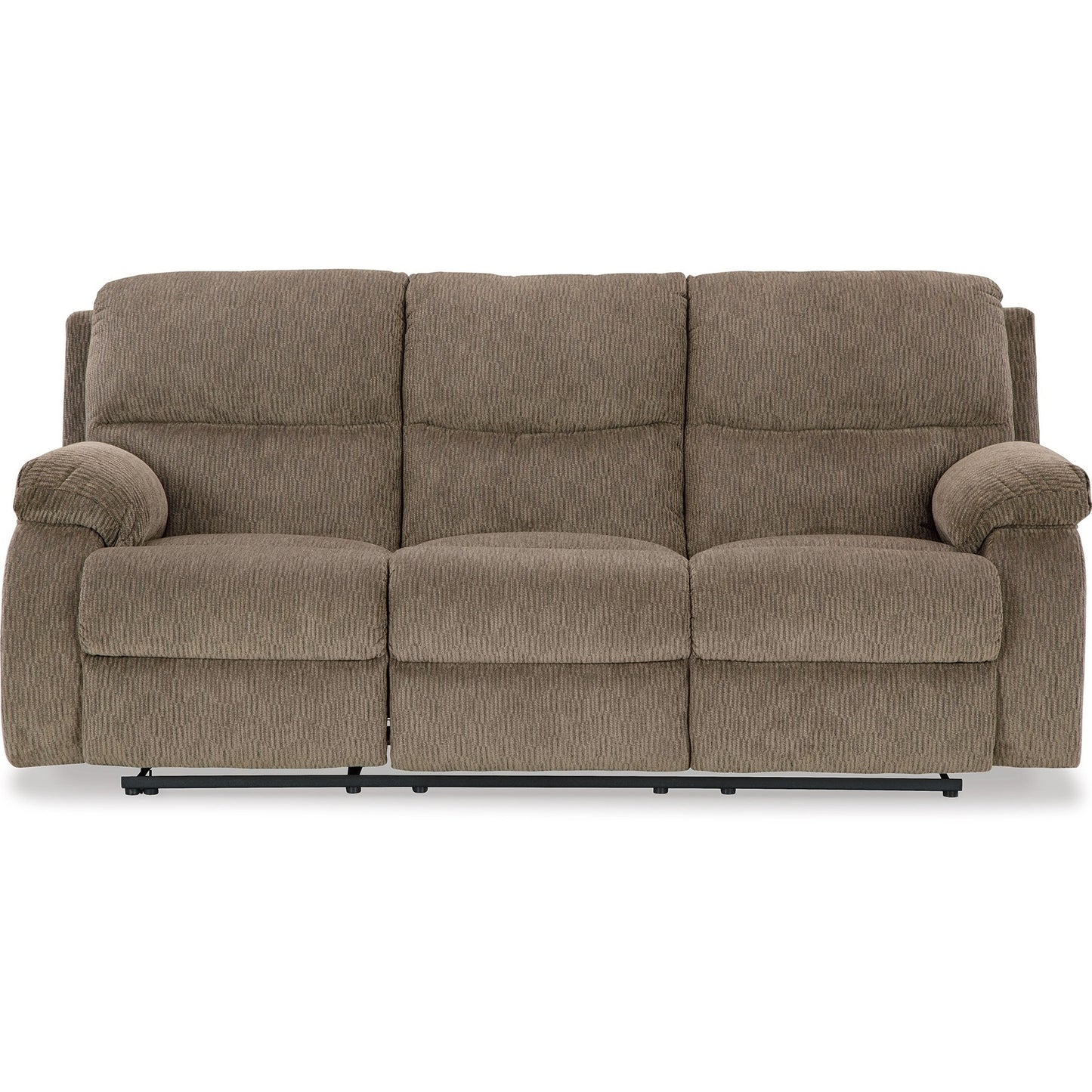 Canapé inclinable manuel Lyla, dossier à accoudoirs, polyester brun chêne, 86 pouces