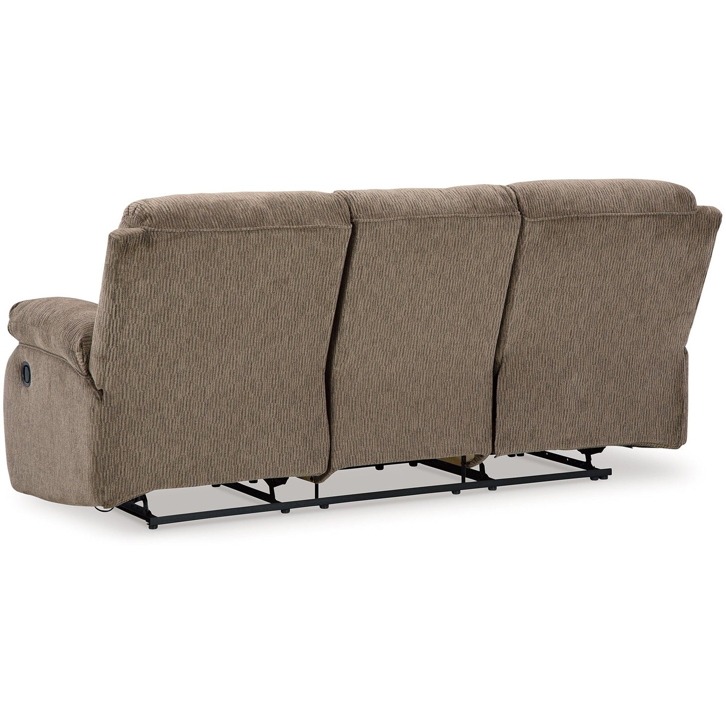 Canapé inclinable manuel Lyla, dossier à accoudoirs, polyester brun chêne, 86 pouces