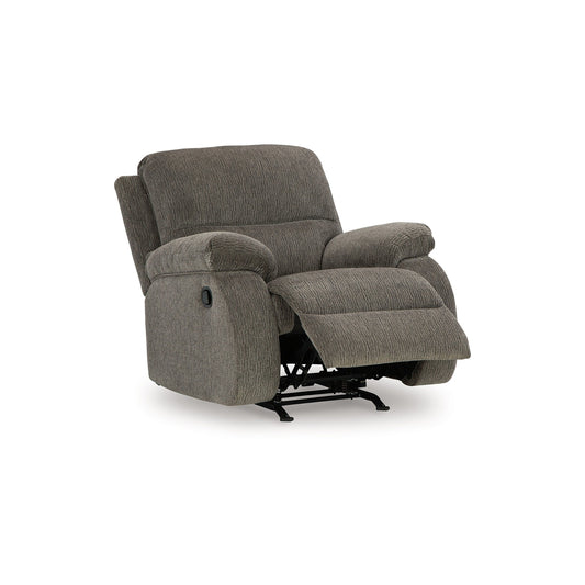 Fauteuil inclinable à bascule manuel Lyla, dossier à enroulement, polyester gris bringé