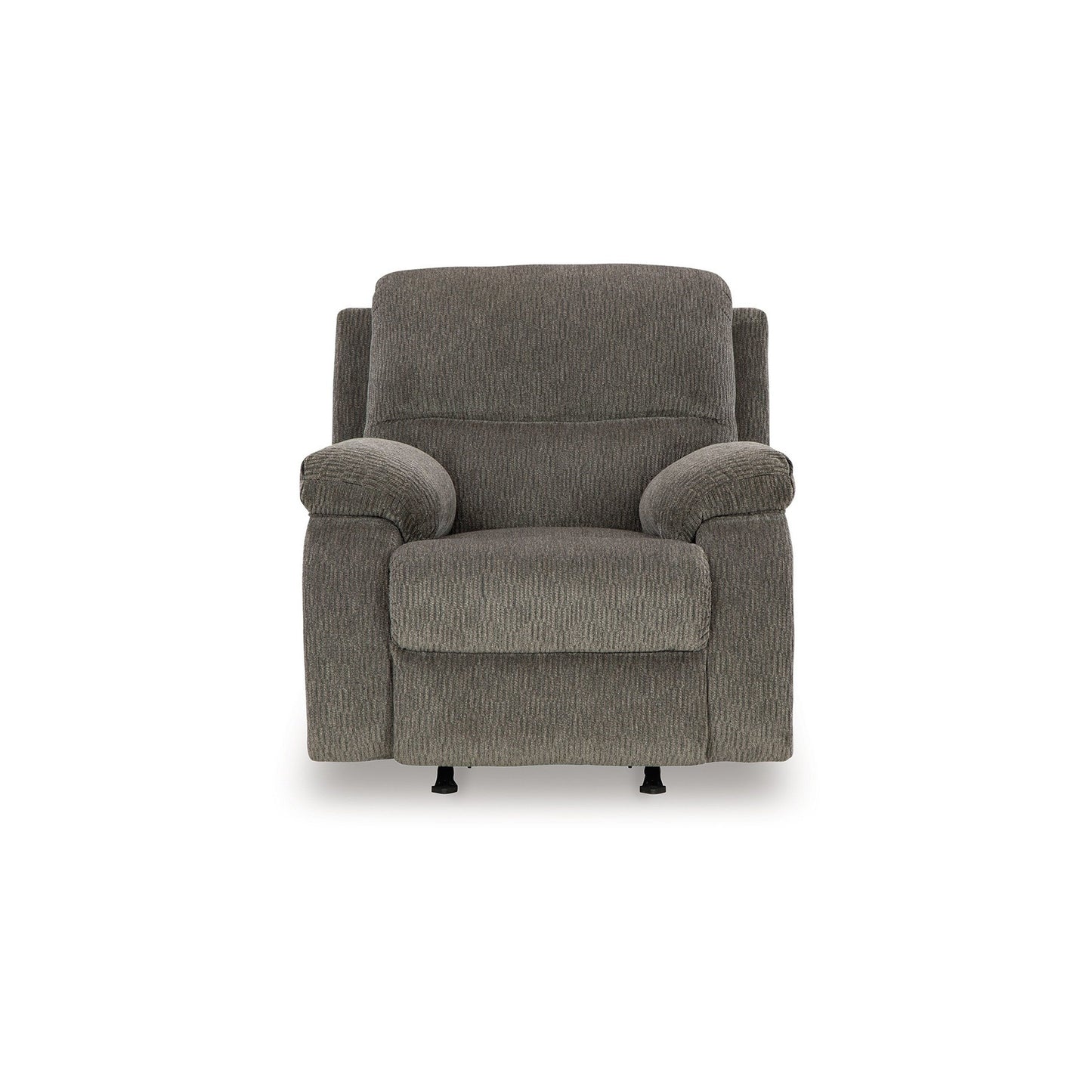 Fauteuil inclinable à bascule manuel Lyla, dossier à enroulement, polyester gris bringé