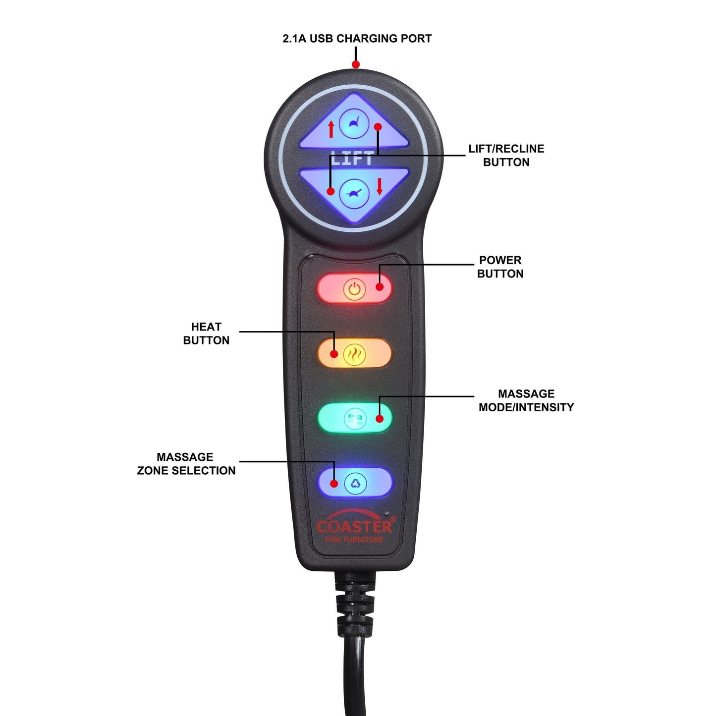 Fauteuil inclinable électrique capitonné Lyle