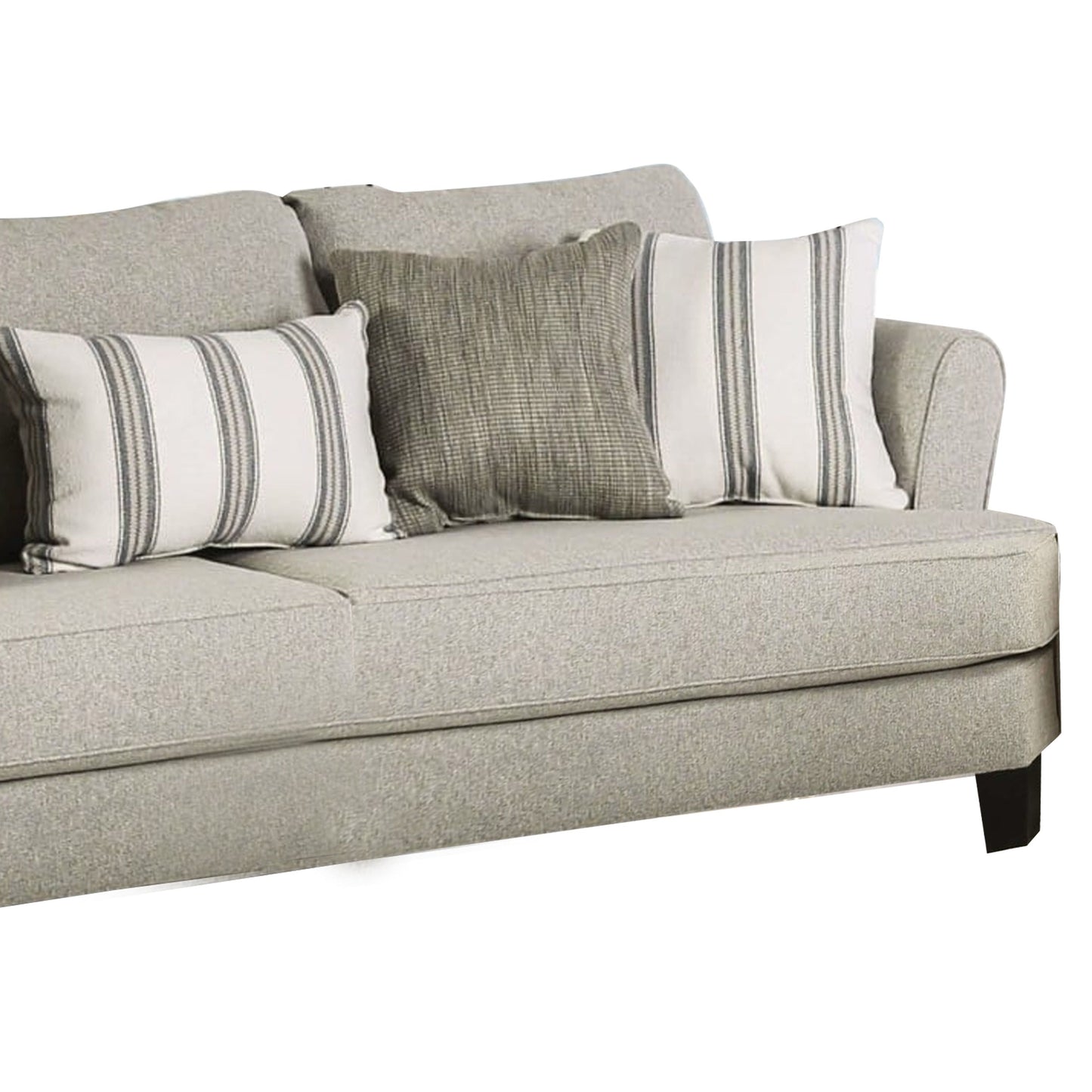 Canapé Lymo, 98 pouces, beige décontracté et ivoire, 5 coussins décoratifs