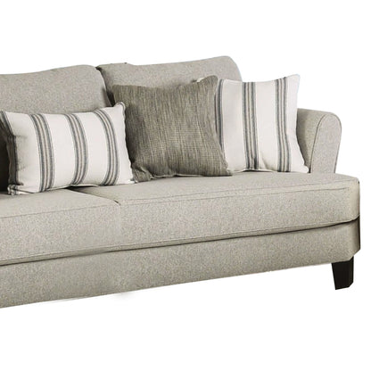 Canapé Lymo, 98 pouces, beige décontracté et ivoire, 5 coussins décoratifs