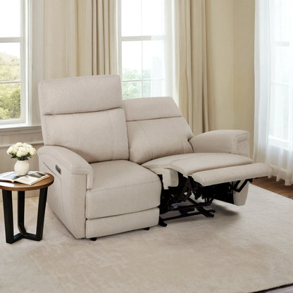 Canapé inclinable électrique MCombo 60.2 avec massage et double chauffage, appui-tête réglable, ports USB et Type-C, tissu