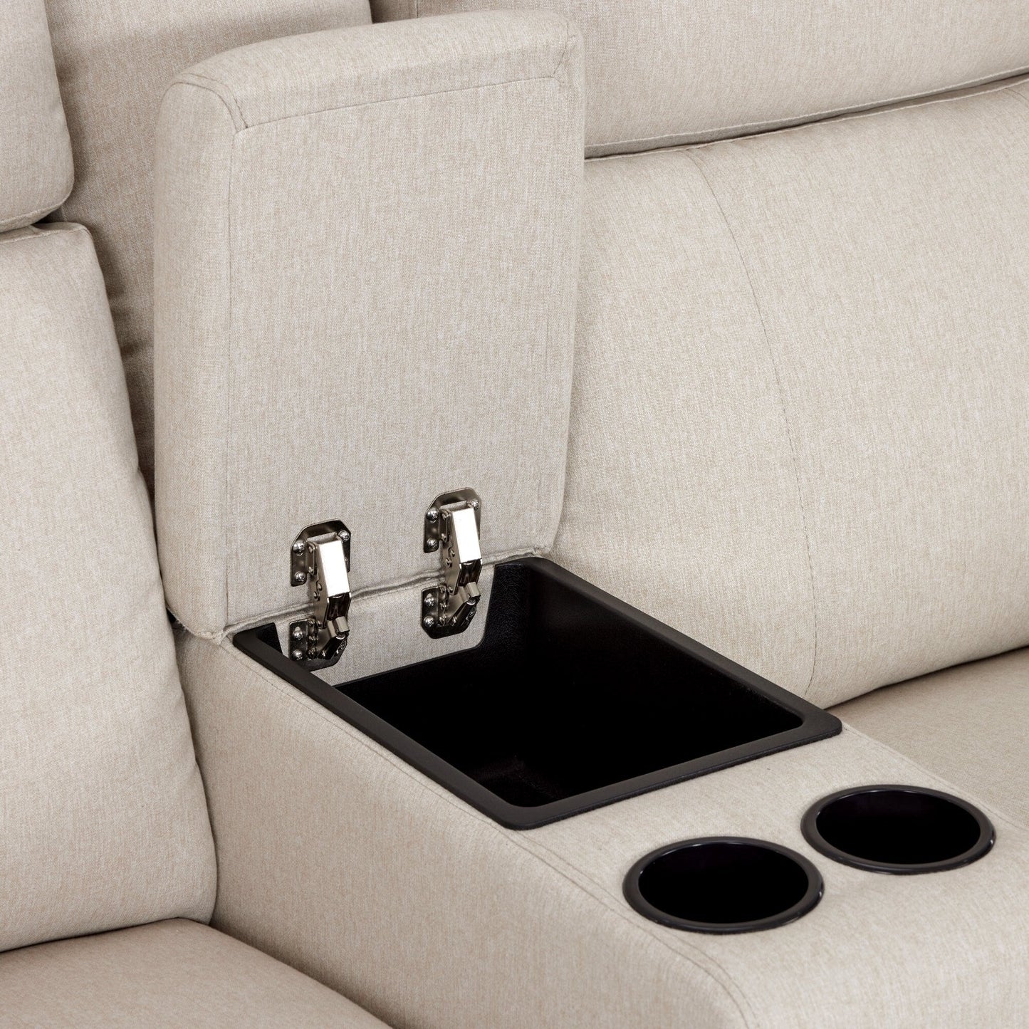 Canapé inclinable électrique MCombo 60.2 avec massage et double chauffage, appui-tête réglable, ports USB et Type-C, tissu