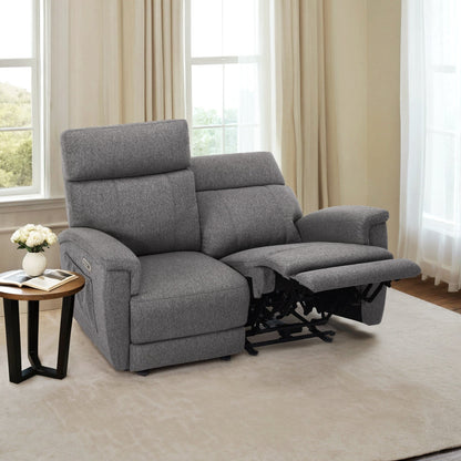 Canapé inclinable électrique MCombo 60.2 avec massage et double chauffage, appui-tête réglable, ports USB et Type-C, tissu