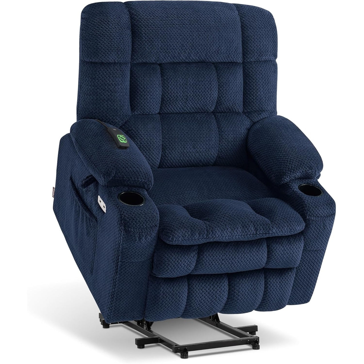 Fauteuil inclinable releveur électrique à double moteur MCombo avec massage et chauffage, positions infinies, tissu R7894 (petit-large)