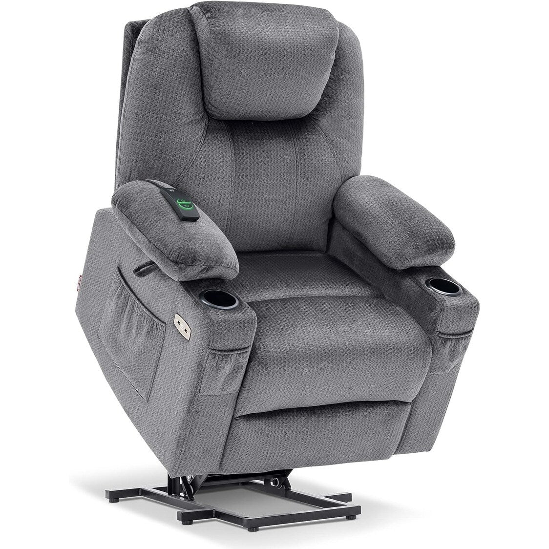 Fauteuil inclinable électrique MCombo avec massage et chauffage, 3 positions, ports USB, tissu 7040