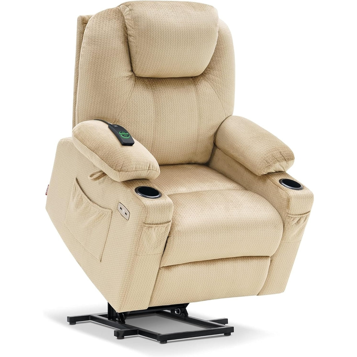 Fauteuil inclinable électrique MCombo avec massage et chauffage, 3 positions, ports USB, tissu 7040