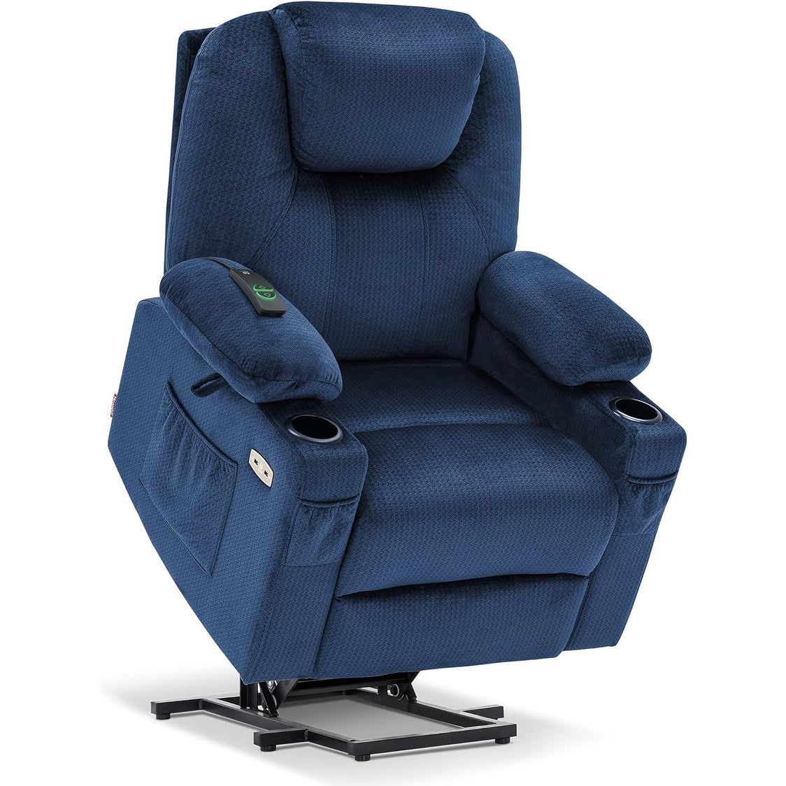 Fauteuil inclinable électrique MCombo avec massage et chauffage, 3 positions, ports USB, tissu 7040