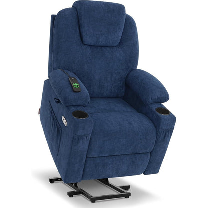 Fauteuil inclinable électrique MCombo avec massage et chauffage, 3 positions, ports USB, tissu 7040