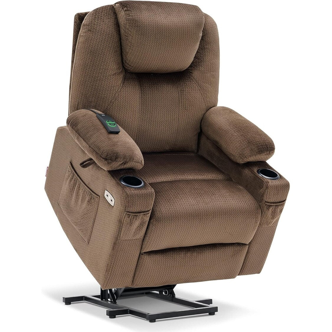 Fauteuil inclinable électrique MCombo avec massage et chauffage, 3 positions, ports USB, tissu 7040