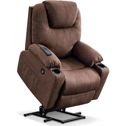 Fauteuil inclinable électrique MCombo avec massage et chauffage, 3 positions, ports USB, tissu 7040