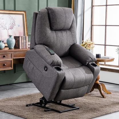 Fauteuil inclinable électrique MCombo avec massage et chauffage, 3 positions, ports USB, tissu 7040