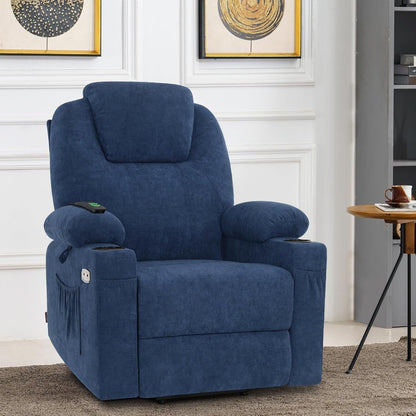 Fauteuil inclinable électrique MCombo avec massage et chauffage, 3 positions, ports USB, tissu 7040