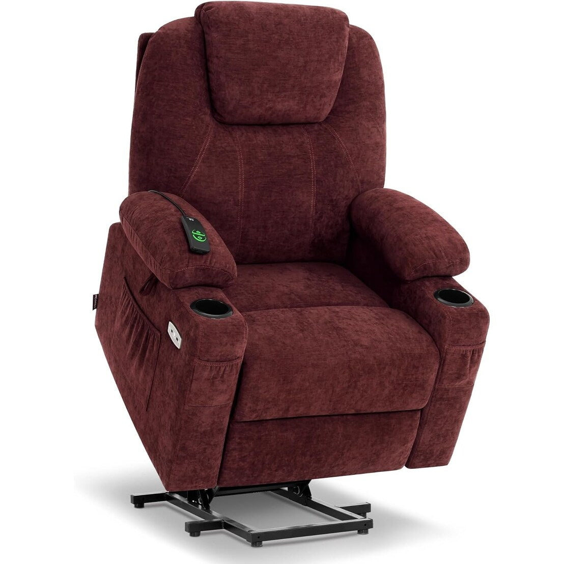 Fauteuil inclinable électrique MCombo avec massage et chauffage, 3 positions, ports USB, tissu 7040