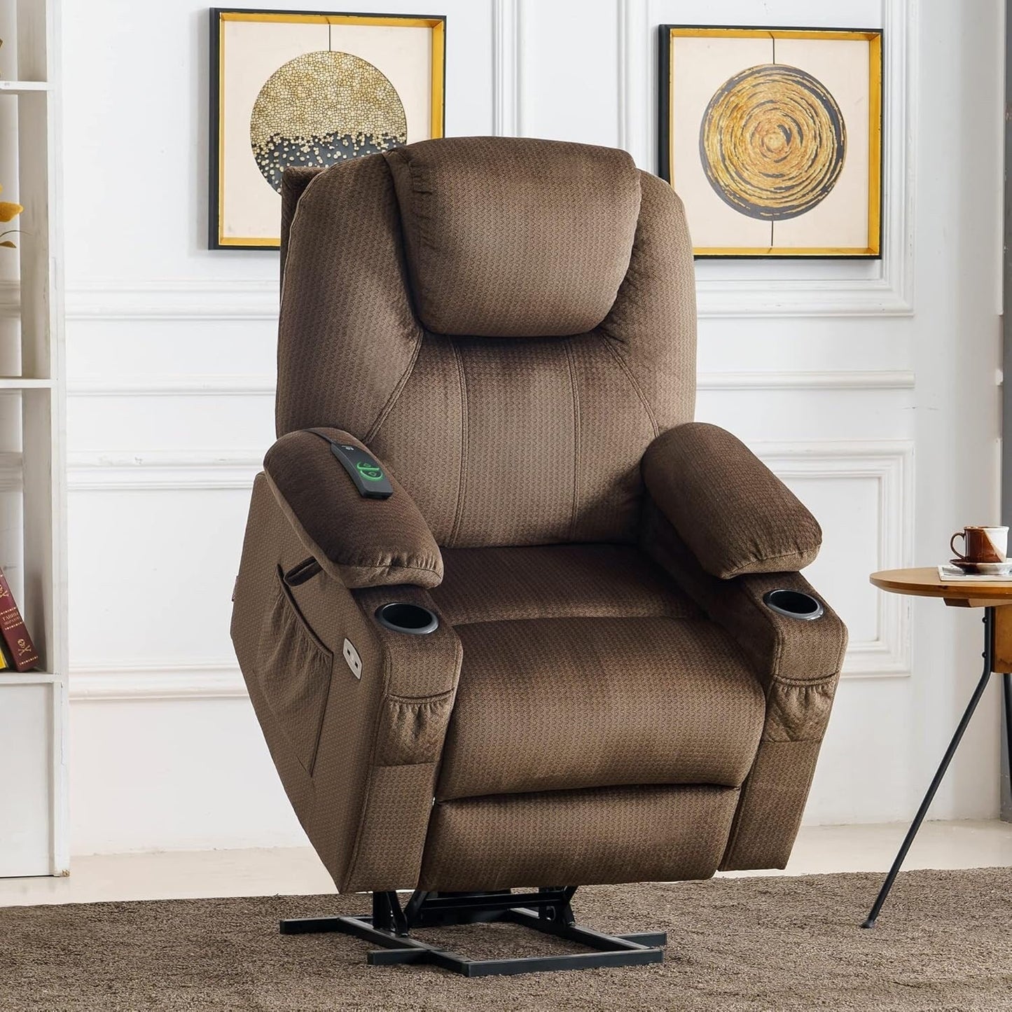 Fauteuil inclinable électrique MCombo avec massage et chauffage, 3 positions, ports USB, tissu 7040