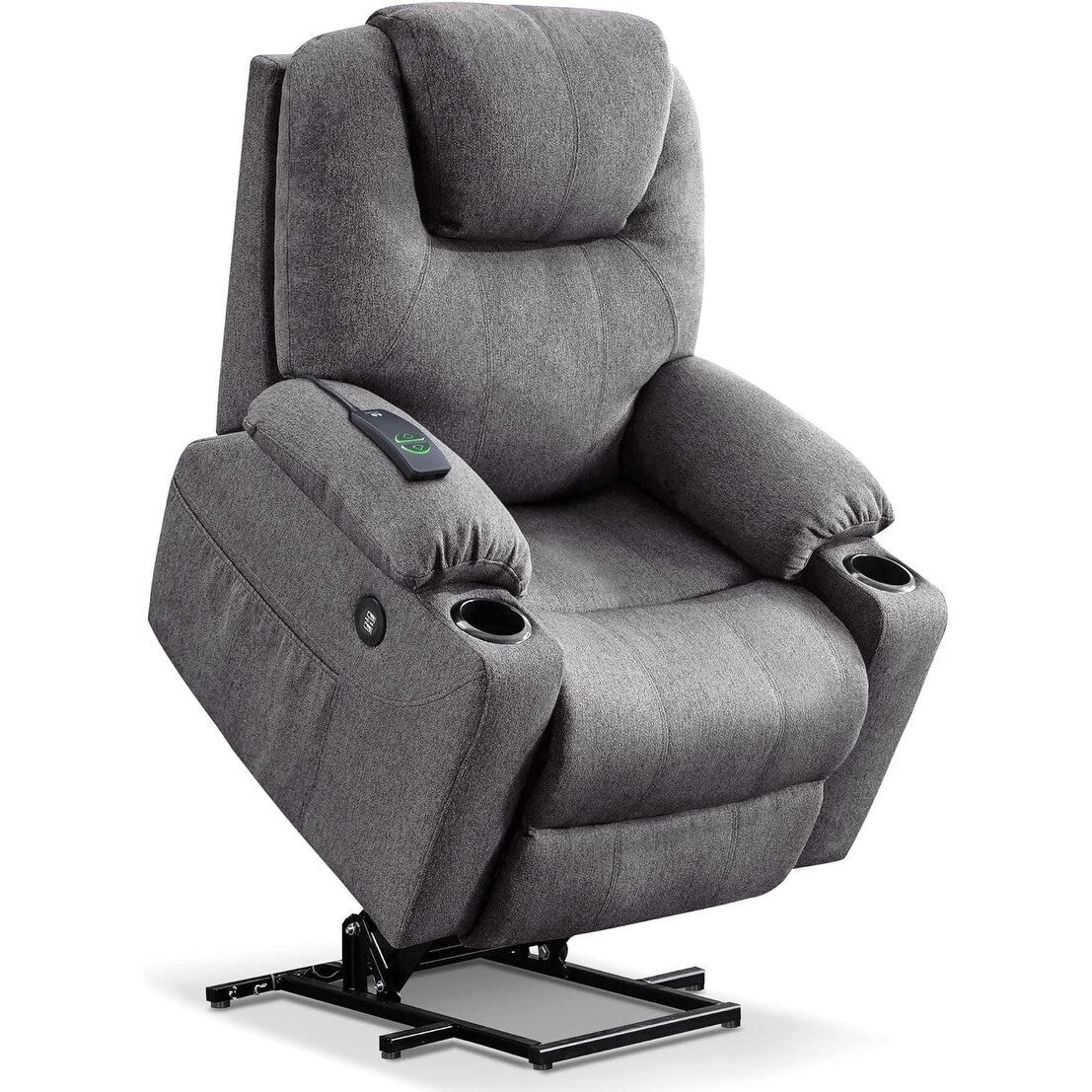 Fauteuil inclinable électrique MCombo avec massage et chauffage, 3 positions, ports USB, tissu 7040