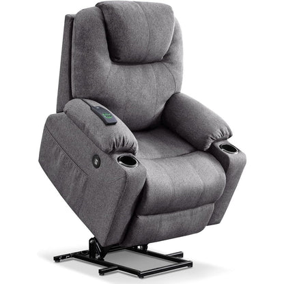 Fauteuil inclinable électrique MCombo avec massage et chauffage, 3 positions, ports USB, tissu 7040