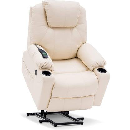 Fauteuil inclinable électrique MCombo avec massage et chauffage, 3 positions, ports USB, similicuir 7040