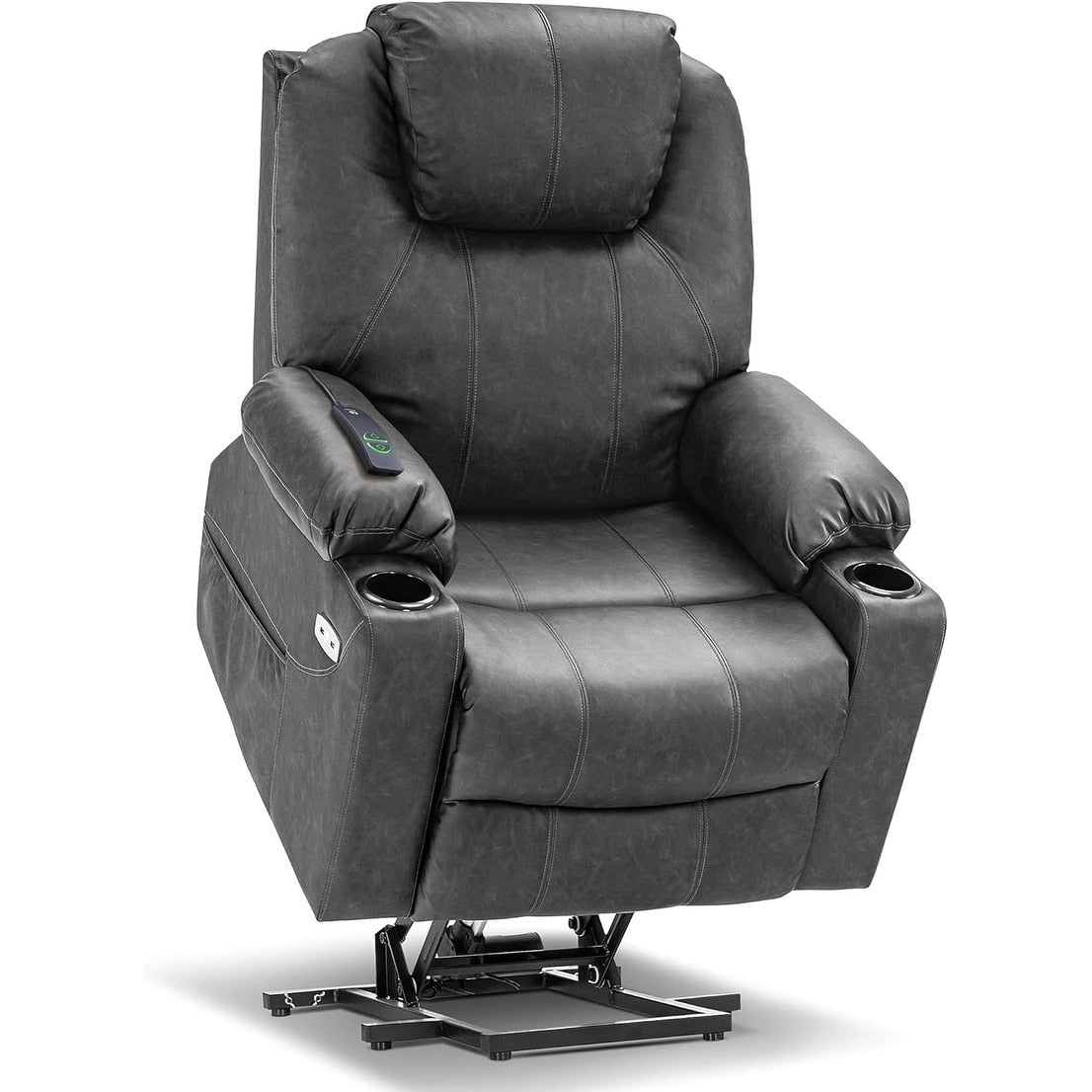Fauteuil inclinable électrique MCombo avec massage et chauffage, 3 positions, ports USB, similicuir 7040