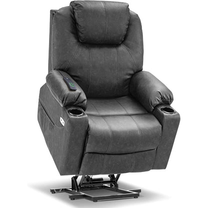 Fauteuil inclinable électrique MCombo avec massage et chauffage, 3 positions, ports USB, similicuir 7040