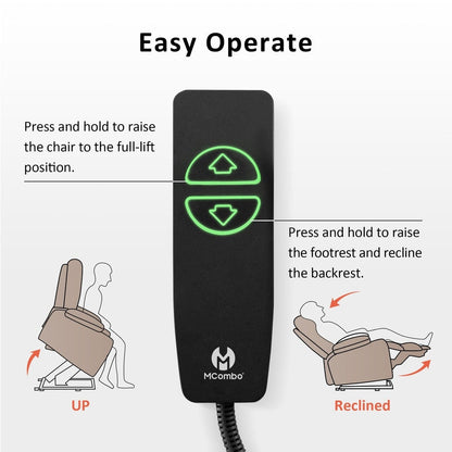 Fauteuil inclinable électrique MCombo avec massage et chauffage, 3 positions, ports USB, similicuir 7040