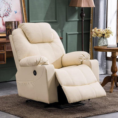 Fauteuil inclinable électrique MCombo avec massage et chauffage, 3 positions, ports USB, similicuir 7040