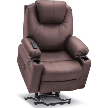 Fauteuil inclinable électrique MCombo avec massage et chauffage, 3 positions, ports USB, similicuir 7040