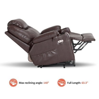 Fauteuil inclinable électrique MCombo avec massage et chauffage, 3 positions, ports USB, similicuir 7040