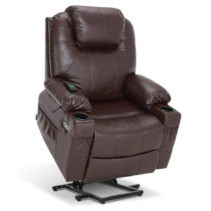 Fauteuil inclinable électrique MCombo avec massage et chauffage, 3 positions, ports USB, similicuir 7040