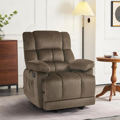 Fauteuil inclinable électrique MCombo pour salon avec chauffage et massage, tissu R6233