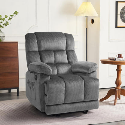 Fauteuil inclinable électrique MCombo pour salon avec chauffage et massage, tissu R6233