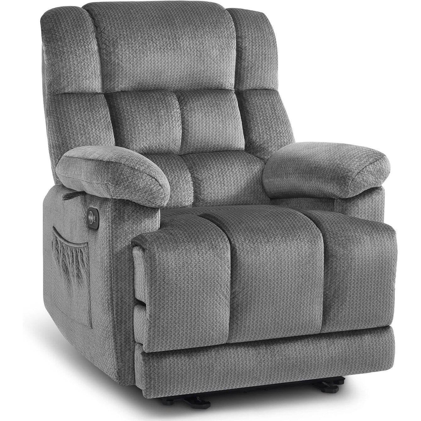 Fauteuil inclinable électrique MCombo pour salon avec chauffage et massage, tissu R6233