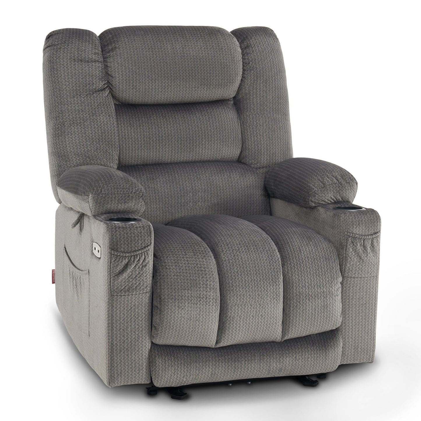 Fauteuil inclinable électrique MCombo avec chauffage et massage, tissu 6079/PR670