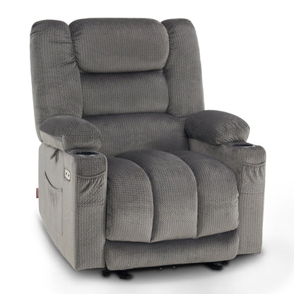 Fauteuil inclinable électrique MCombo avec chauffage et massage, tissu 6079/PR670