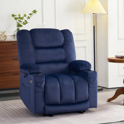 Fauteuil inclinable électrique MCombo avec chauffage et massage, tissu 6079/PR670