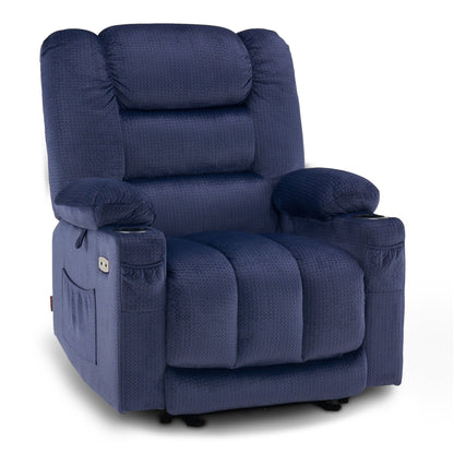 Fauteuil inclinable électrique MCombo avec chauffage et massage, tissu 6079/PR670