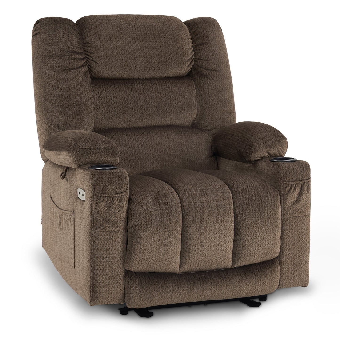 Fauteuil inclinable électrique MCombo avec chauffage et massage, tissu 6079/PR670